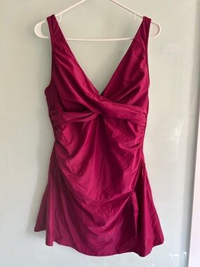 Women’s Deep Raspberry One-Piece Swimdress